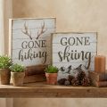 Panneaux en bois Vintage Wandeko avec dictons 20×20cm 2pcs | Floristik24.be