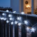 Guirlande LED flocons de neige extérieur blanc froid 24 LED 460cm | Floristik24.be