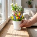 Pot en verre Ø7,8cm H8cm blanc | Floristik24.be