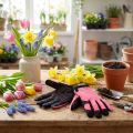 Gants synthétiques Kixx taille 8 rose, noir | Floristik24.be