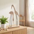 Support figurine en bois paire de grues naturel 27,5×13cm 2 pcs | Floristik24.be