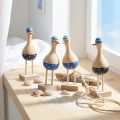 Mouettes décoratives maritimes en bois bleu bleu foncé H14cm 6 pcs | Floristik24.be