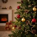Étoiles décoratives à suspendre dorées Ø12cm – Lot de 12 | Floristik24.be
