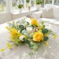 Couronne de fleurs artificielles Couronne de fleurs artificielles jaune blanc 42cm | Floristik24.be