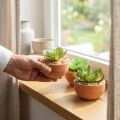 Plantes artificielles en pots succulentes artificielles H9cm 3pcs | Floristik24.be
