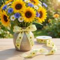 Ruban cadeau ruban de soie tournesol jaune 25mm 18m | Floristik24.be