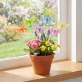 Papillons décoratifs sur fil plumes colorées 5,5×8cm 12 pcs | Floristik24.be