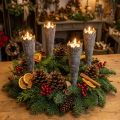 Bougeoir bougie chauffe-plat antique Ø5cm H24cm 4pcs | Floristik24.be