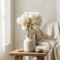 Fleurs séchées, fleurs en forme de capuchon, blanc naturel, immortelles, bouquet de fleurs séchées H33cm | Floristik24.be