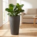 Vase de sol en plastique anthracite Ø28cm H46,5cm | Floristik24.be