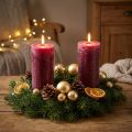 Bougies piliers Berry, 85 x 200 mm, lot de 2, couleur unie, pour la décoration et l'ambiance | Floristik24.be