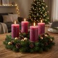 Bougies piliers unies Violet Baie 70x120mm, lot de 4 - Parfaites pour la décoration de table et les fêtes | Floristik24.be