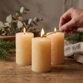 Bougies piliers de couleur unie Abricot clair 60 × 100 mm 4 pièces | Floristik24.be