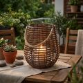 Lanterne décorative, décoration bougie avec anse, lanterne en panier Ø23cm H27cm | Floristik24.be
