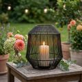 Bougeoir noir, lanterne décorative, panier en fil de fer, Ø 24 cm, H 28 cm | Floristik24.be