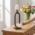 Bougeoir noir doré décoratif en fonte Ø10,5cm 46cm | Floristik24.be