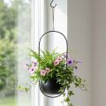 Panier suspendu métal panier suspendu fleurs zinc noir Ø15cm | Floristik24.be