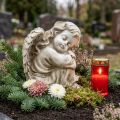 Ange pour la Tombe Crème Ange Tombeau Ange Endormi 6×5.5×8cm | Floristik24.be