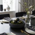 Oeufs de Pâques décoratifs véritable œuf de poule noir avec paillettes dorées H5,5–6 cm 10 pièces | Floristik24.be