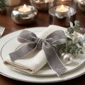 Ruban de velours avec ruban décoratif pailleté velours gris argent 20mm 10m | Floristik24.be