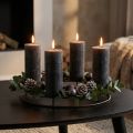 Grandes bougies, bougies bâton, couleur anthracite unie, 50x300mm, 4 pièces | Floristik24.be
