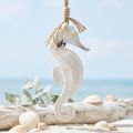 Décoration hippocampe à suspendre en blanc délavé 27 cm | Floristik24.be