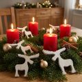 Décoration à disperser élan en bois, décoration de table, Avent blanchi à la chaux 30 pcs | Floristik24.be