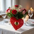 Manchette coeur en sisal rouge 15cm 10 pcs. | Floristik24.be
