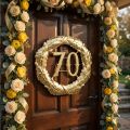 Anniversaire numéro 70 en or Ø40cm | Floristik24.be