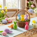 Mélange d'œufs de Pâques avec oreilles, œufs de lapin floqués, décorations de Pâques colorées 6 pcs | Floristik24.be