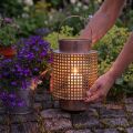 Lanterne décorative lanterne métal avec anse rosace Ø18cm H29cm | Floristik24.be