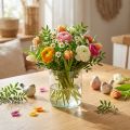Vase en verre, vase à fleurs, vase décoratif en incolore Ø9cm H10cm | Floristik24.be