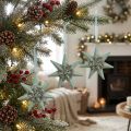 Décorations étoiles suspendues en menthe – Lot de 4 | Floristik24.be