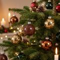Boules de sapin de Noël boules de verre mélangées marron doré Ø5cm 24 pcs | Floristik24.be