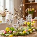 Décoration à suspendre décoration en métal coeurs et fleurs blanc 10cm 4 pcs | Floristik24.be