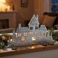 Décoration de Noël maisons, photophore métal L20cm | Floristik24.be