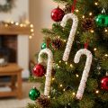 Zuckerstangen décoratives suspendues blanc et multicolore 20 cm - Lot de 6 | Floristik24.be