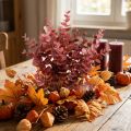 Décoration d'automne branche d'eucalyptus eucalyptus artificiel rouge 36cm | Floristik24.be