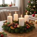 Bougies piliers bougies de l'Avent blanches petites bougies 70/50mm 24 pcs | Floristik24.be