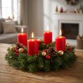 Bougies piliers rouges Bougies de l'Avent bougies rouges 70/50mm 24 pcs | Floristik24.be