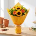 Manchette en papier fleur jaune orange 37,5 cm 100 m | Floristik24.be