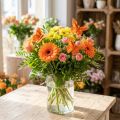 Papillons déco sur fil orange 8cm 12P | Floristik24.be