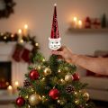 Sommet de sapin en verre - Bonhomme de neige rouge et blanc 30 cm | Floristik24.be