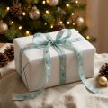 Ruban Noël, ruban cadeau motif étoile bleu 15mm 20m | Floristik24.be