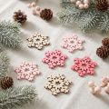 Mélange de flocons de neige rose, rose, naturel Ø2cm 144 pcs | Floristik24.be