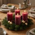 Bougies piliers élégantes à motif baies, couleur unie, 70 x 100 mm, lot de 4 – décoration, festive, moderne | Floristik24.be