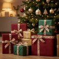 Ruban de Noël « Ho Ho Ho » ruban cadeau beige 15mm 15m | Floristik24.be