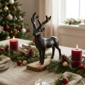 Déco Cerf Déco Renne Métal Bois Noir H25cm | Floristik24.be