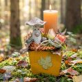 Jardinière en bois, style shabby chic, jaune, 11 × 14,5 × 14 cm | Floristik24.be