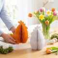 Décoration Poulet Blanc Orange Figurines en nid d'abeille Pâques 19×12×20cm 2 pcs | Floristik24.be